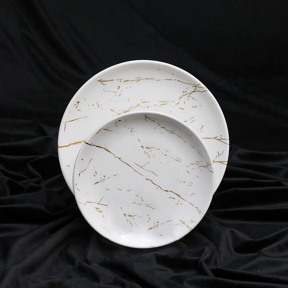 Gold Marble Dinnerware Sets White Gold Porcelain Dinner Set Elama
