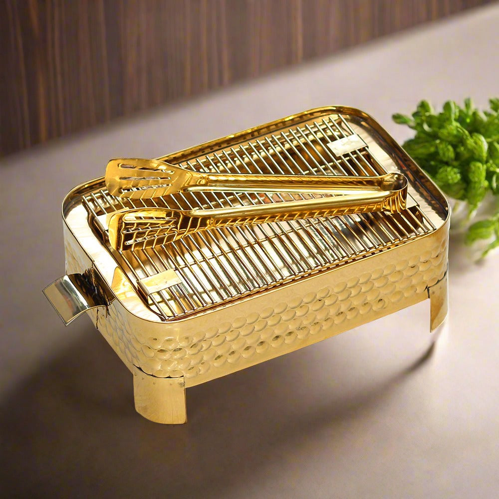 BBQ Serving Grill Golden PVD Coated Shaheen's Store