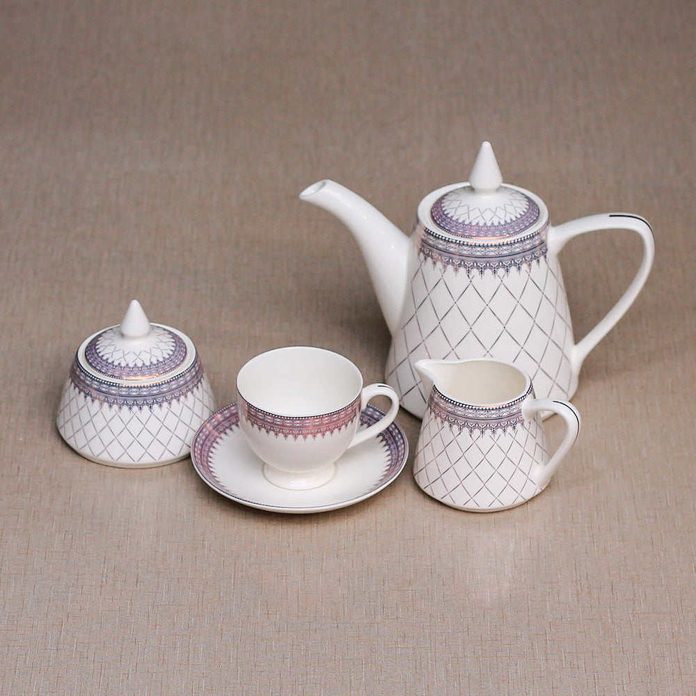 Elegance pink Bone china dinner set- 61pcs Shaheen's Store